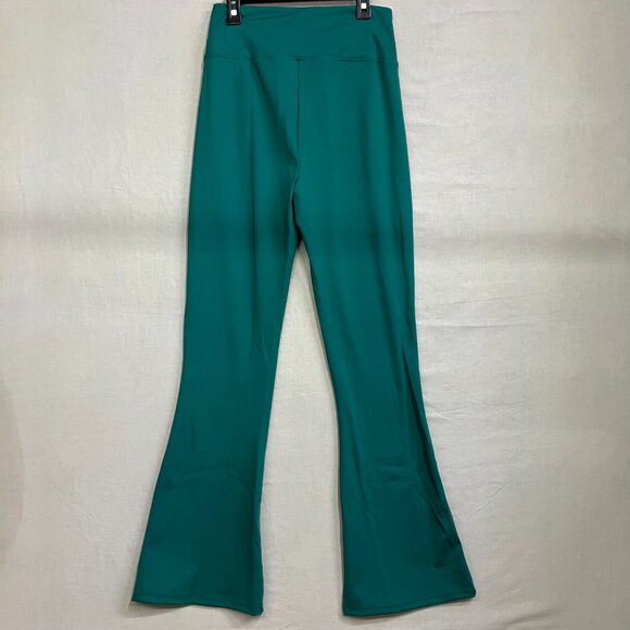 A New Day Women's Dark Green M High Waisted Flare Leggings with Ruched Waistband - Picture 10 of 12